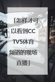 怎样才可以看到CCTV5体育频道的现场直播