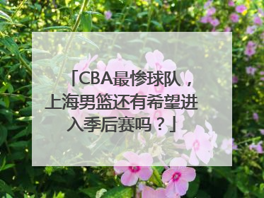 CBA最惨球队，上海男篮还有希望进入季后赛吗？